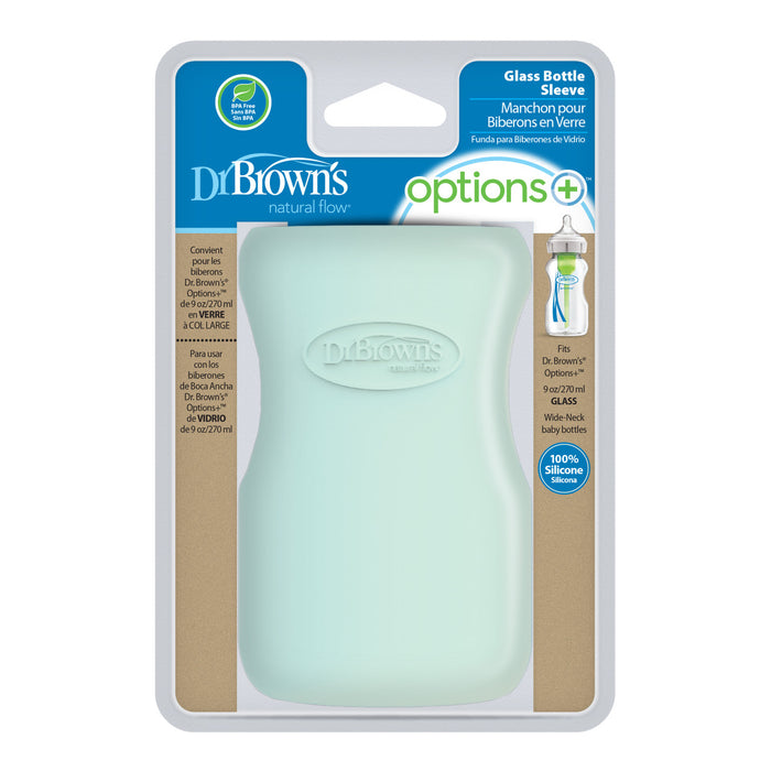 Dr Brown's 270ml Glass Silicone Sleeve Mint