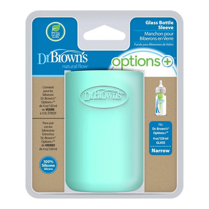 Dr Brown's 120ml Glass Silicone Sleeve Mint - Narrow Neck