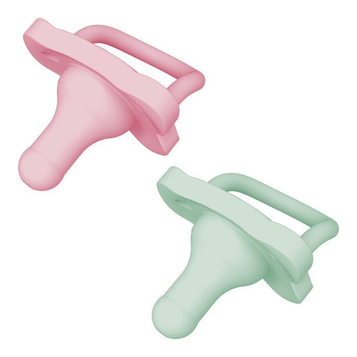 Dr Brown's One Piece Silicone Soother 2 Pack - Pink & Green