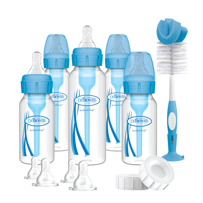Dr Brown's Anti-Colic Options+ Narrow Neck Blue Baby Bottle Gift Set