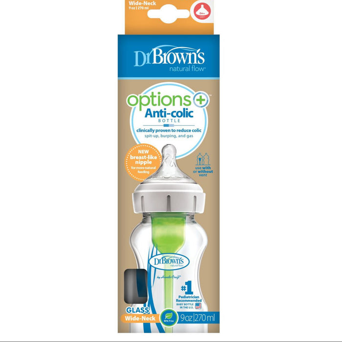 Dr Brown's Options+ Anti-Colic Glass Baby Bottle Starter Kit