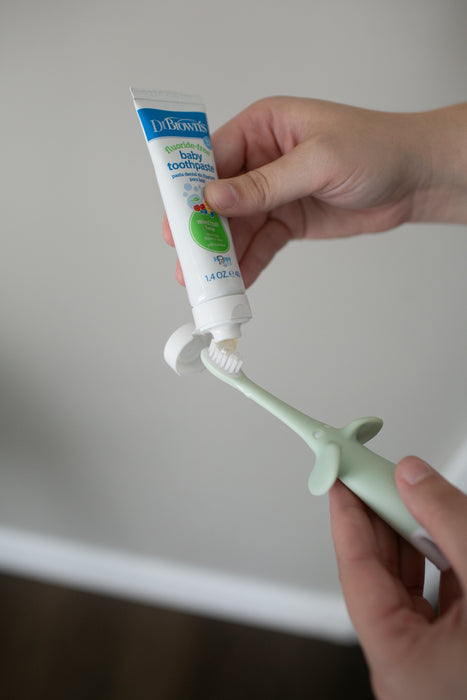 Dr Brown's Infant-to-Toddler Toothbrush, Mint Elephant, 1-Pack