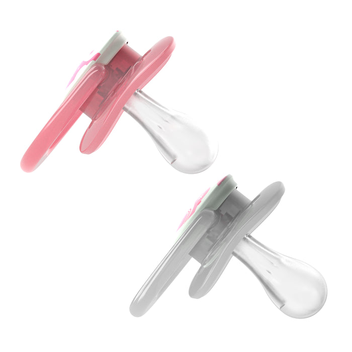 Dr Brown's Advantage Glow in the Dark Soothers 0-6 Month - Pink