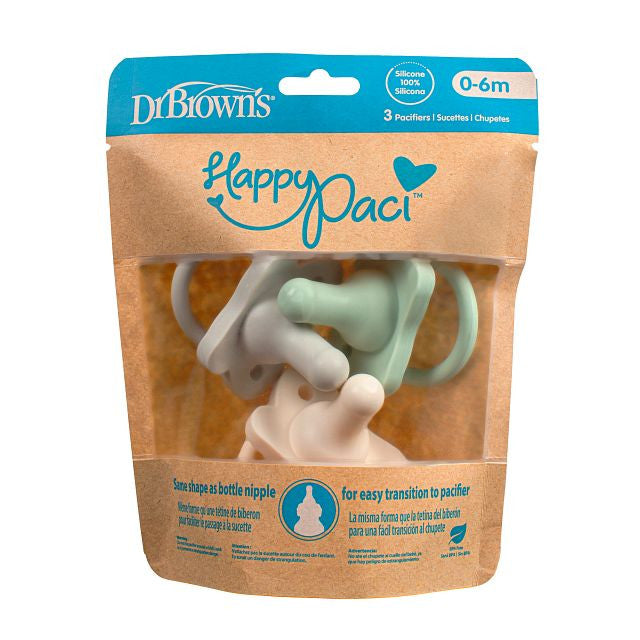 Dr Brown's One Piece Silicone Soothers 3 Pack 0-6 Months