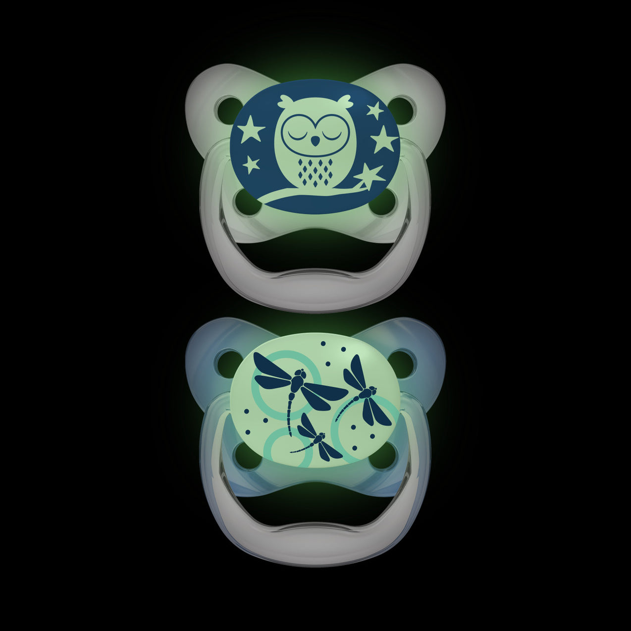 PreVent Glow In The Dark Butterfly Soothers Blue Owl / Dragon Fly 0-6 ...