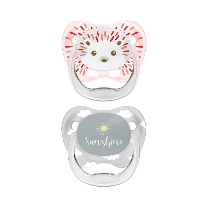 Dr Brown's PreVent Soothers  - Animal Faces, Pink, 0-6 Month