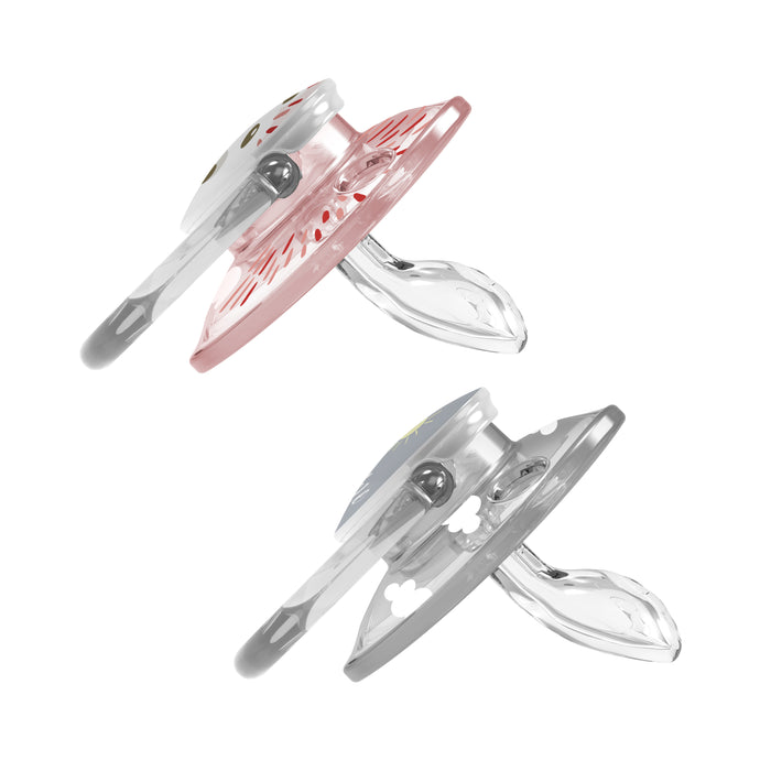 Dr Brown's PreVent Soothers  - Animal Faces, Pink, 0-6 Month