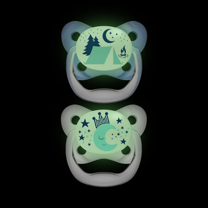 PreVent Glow In The Dark Butterfly Soothers Blue Camp / Moon 6-18 Months