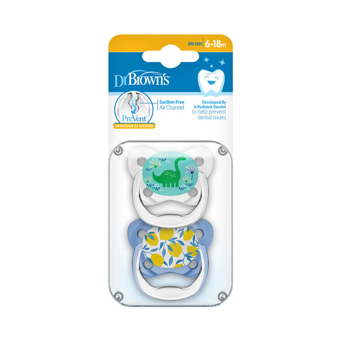 PreVent Butterfly Soothers Blue Dinosaur / Lemon 6-18 Months