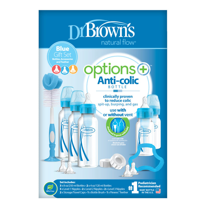 Dr Brown's Anti-Colic Options+ Narrow Neck Blue Bundle