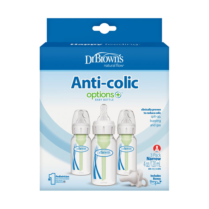 Dr Brown's Options+ Narrow Neck 120ml 3 Pack and Soother