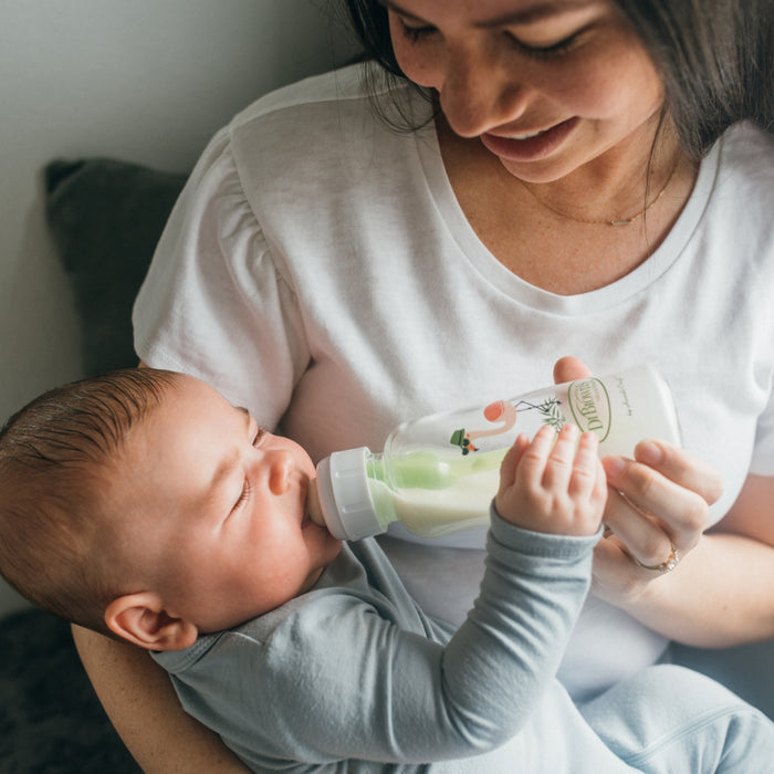 Dr Brown's Options+ Narrow Neck 250ml Single Glass Bottle with Flamingo Design