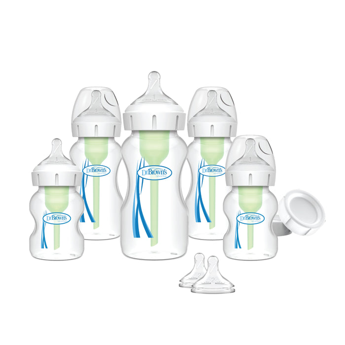 Dr. Brown’s Natural Flow® Anti-Colic Options+™ Wide-Neck Baby Bottle Newborn Feeding Set