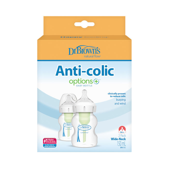 Dr Brown's Options+ Anti-Colic 150ml Baby Bottle Twin Pack