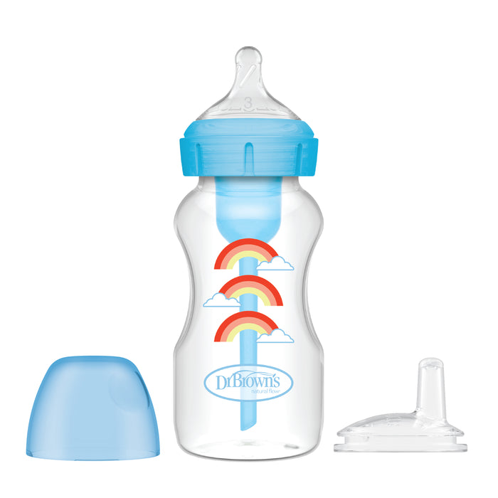 Dr. Brown's 270ml Wide-Neck Transition Bottle - Blue Rainbow