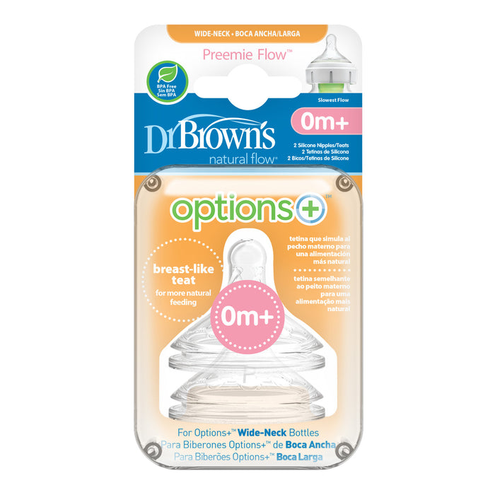 Dr Brown's Options+ Wide Neck Preemie Teats